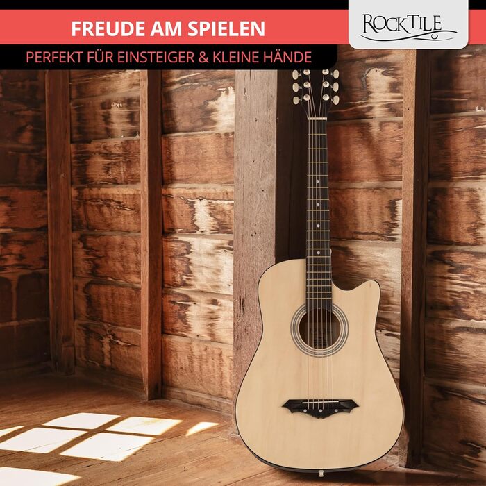 Rocktile WSD-5C-NT: Акустична гітара Western Slim Line Dreadnought - Натуральний колір (з аксесуарами)