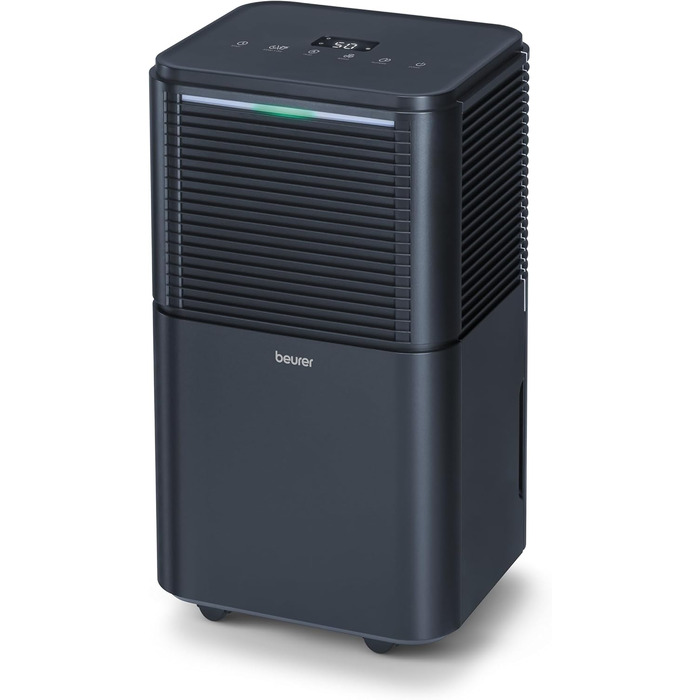 Електричний осушувач повітря Beurer LE 150: 12л/24г, осушувач для кімнати з функцією сушіння білизни, тихий нічний режим, захист від плісняви та запахів, бак 2л, до 30м2