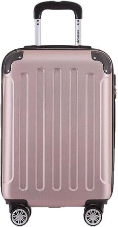 Чохол-валіза Beibye: валіза-роликовий багаж з кодовим замком, 4 колеса (Рожево-золотий, Small-55 см)