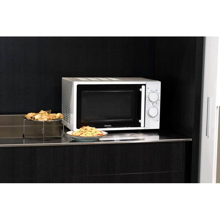 Мікрохвильова піч Cecotec Pro Clean 3110 з кварцовим грилем 800 Вт, об'єм 20 л, біла