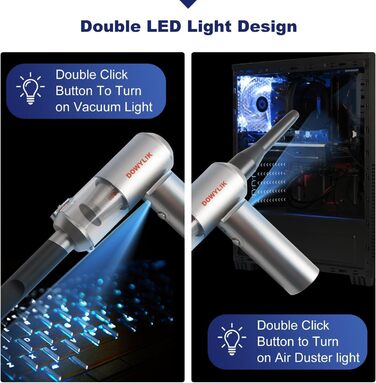 Електричний пилосос для чищення S1: бездротовий, з LED-підсвічуванням та USB-зарядкою для ПК, авто, дивану