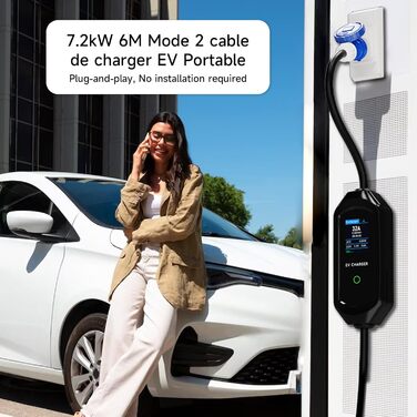 Кабель для зарядки електромобіля Schuko 3.6kW з регулюванням струму 6/8/10/13/16A, з сумкою, IEC 62196-2 (7.2kW/32A, 6M)