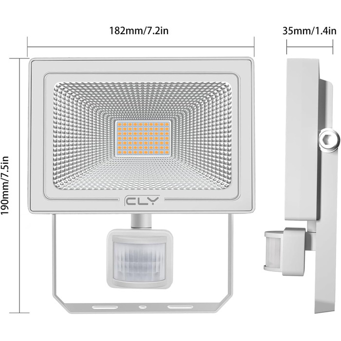 CLY LED Floodlight with Motion Sensor Outdoor 50W 4700LM Super Bright 2700K Warm White LED Floodlight IP66 Waterproof Outdoor Spotlight Adjustable Brightness Spotlight for Garden Garage Yard Backyard
