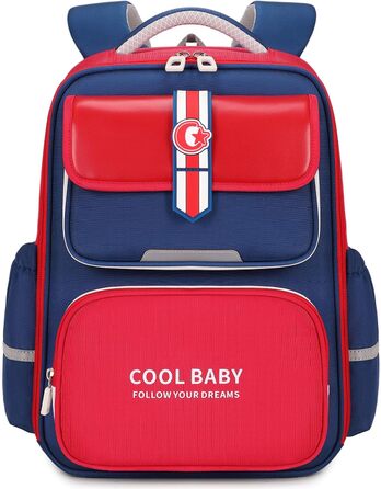 Шкільний рюкзак для дівчаток та хлопчиків, 1-4 клас, ергономічний, з нагрудним ременем, 2025, для дітей 6-10 років, знімний ремінь, світловідбиваючі елементи (червоний)