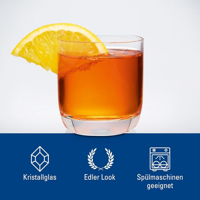 Набір склянок Villeroy & Boch La Divina для віскі, джину тоніку, 4 шт, 250 мл, кришталь, придатні для миття в посудомийній машині