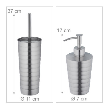 Relaxdays 5-piece Bathroom Set Stainless Steel