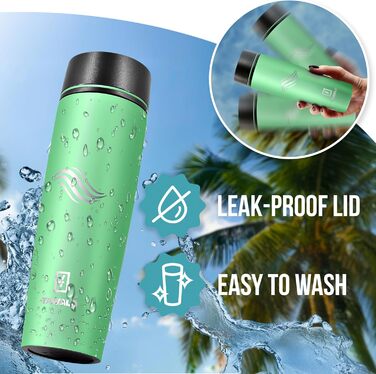 Термокружка Tavialo 460мл, пудрово-рожевий колір, нержавіюча сталь, ізоляційний термокружка, для напоїв