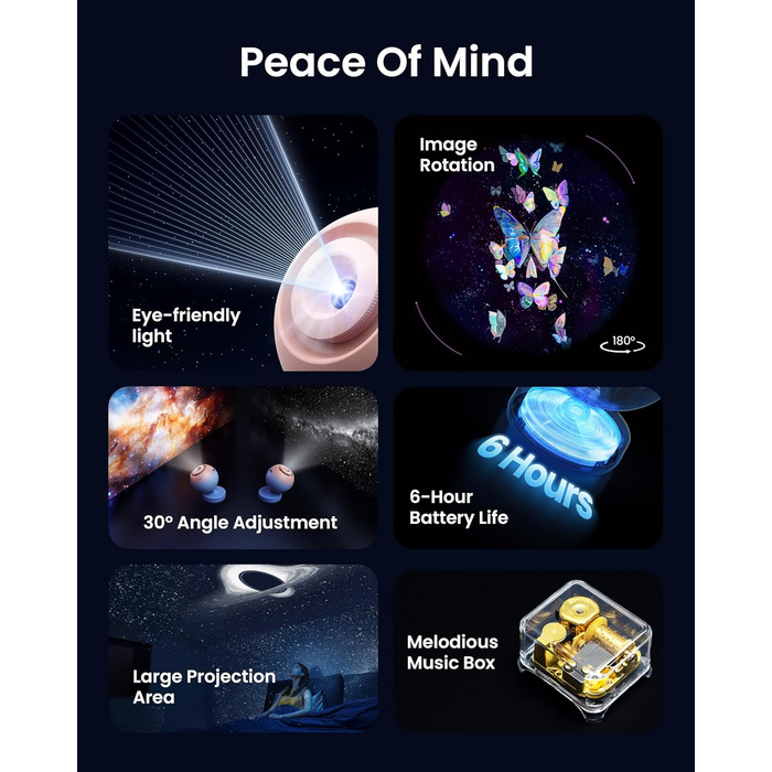 POCOCO Starry Sky Projector, Galaxy Star Projector, Home Planetarium for Kids and Adults; for Bedrooms, Interiors; as Decoration, Sleep Aid, and Relaxation - with 2 Discs (Healing Vibes Gift Box Pink Blue)