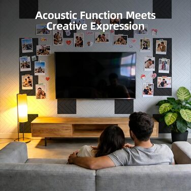 Самоклеючі акустичні панелі Vieshful для шумоізоляції стін та стелі, 10 шт, 30x30x1 см, чорні — звукопоглинаючі плити для студії, офісу та спальні