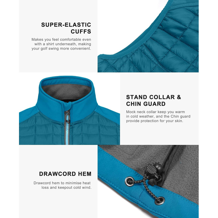 Жіноча тепла куртка Little Donkey Andy Leichte Puffer Wete для активного відпочинку: походи, біг, повсякденне носіння (XS, яскраво-блакитний)