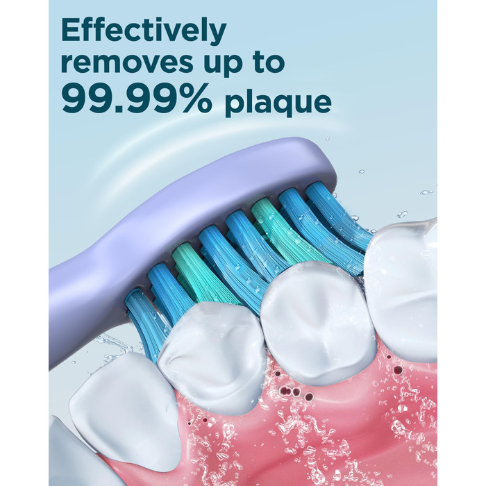 Електрична звукова зубна щітка для дорослих та дітей з 8 насадок, 5 режимів, 120 днів роботи від заряду, рожева