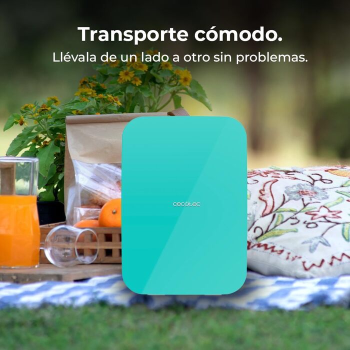 Холодильник Cecotec Bolero MiniCooling 25L: 12V/220V, для авто та кемпінгу, охолодження/нагрівання, 25л, м'ятний колір