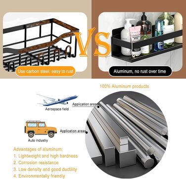 Алюмінієвий кухонний органайзер для ванної кімнати, 30 см, набір 2 шт, кріпиться на стіну, самоклеючий, 3-частинний набір - 40 см