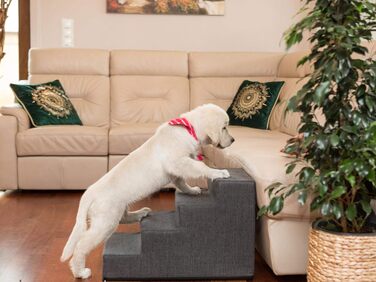 Сходинка для собак та котів Tiertreppen - пандус з 4 сходинок, сірий, висота 40 см