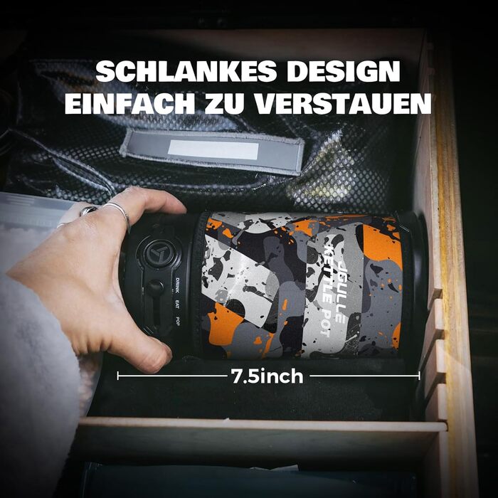 Електрична френч-прес для кави, 2-в-1: чайник та прес, 500W, для кемпінгу та подорожей