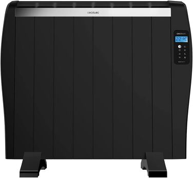 Cecotec ReadyWarm 1800 Thermal Black Flat Radiator with Remote Control. 8 heating ribs and 1200 W, LCD display, programmable timer, temperature selection, 15 m² range and maximum safety. 8 Black Elements