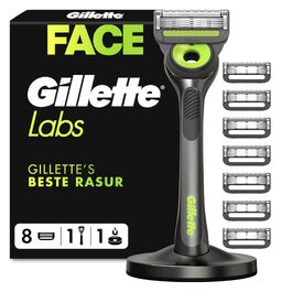 Бритва Gillette Labs для чоловіків, металевий станок для вологого гоління, чорний (1 бритва + 8 змінних касет)