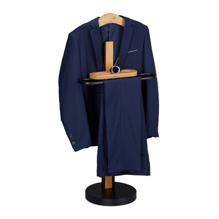 Relaxdays Butler for Men, Bamboo & Metal