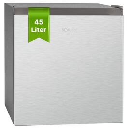 Міні-холодильник Bomann 45L з морозильною камерою, тиха кухонна/офісна/кампінгова/геймерська кухонна коробка, дверцята з можливістю зміни розташування - міні-холодильник, холодильник для напоїв, мінібар KB 7245 inox срібний