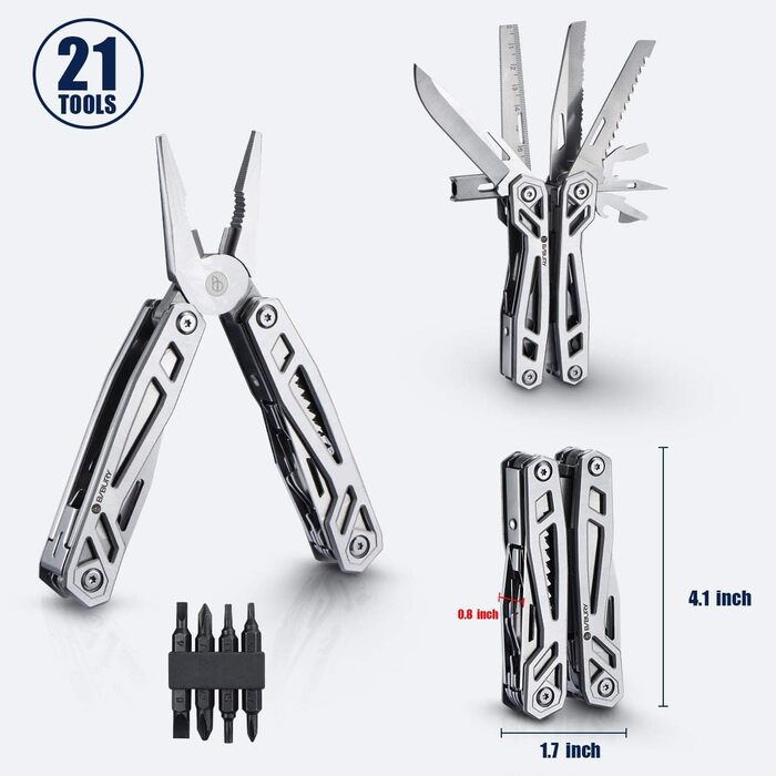 BIBURY Multitool - Titanium & Stainless Steel Multitool Set for Men & Women | Outdoor, Camping, Hunting, Fishing & Hiking