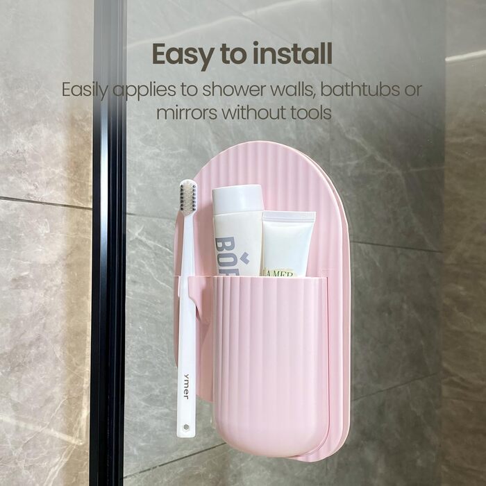 Silicone Shower Toothbrush Holder, Suction Cup, Shower Box Tool, Bathroom Tool, Suction Cup for Walls or Mirrors, Silicone is Waterproof and Removable for Reuse, Yellow