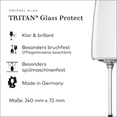 Zwiesel Glas Sparkling Wine Glass Light & Fresh Vivid Senses (Set of 2), delicate sparkling wine glasses, dishwasher-safe Tritan crystal glasses, Made in Germany (Art. No. 122430)