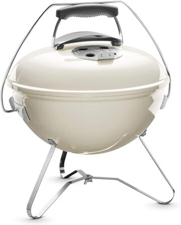 Портативний вугільний гриль Weber Smokey Joe Premium, 37 см, слонова кістка, з порцеляновою емаллю та ручкою для перенесення