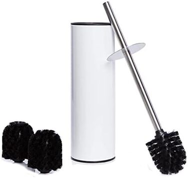 Щітка для унітазу Bamodi з тримачем – силіконова, з довгою ручкою та жорсткою щетиною для ретельного прибирання, ідеальна для ванної кімнати та гостьового туалету (білий)