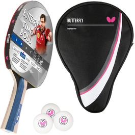 Набір для настільного тенісу Butterfly Timo Boll Silver (з чохлом DC1 та 3 м'ячами) | Пінг-понг ракетка для амбітних гравців | ITTF сертифіковане покриття Addoy | анатомічна форма ручки