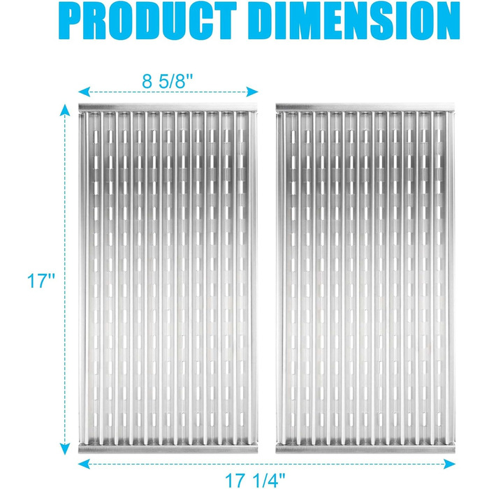 WEBROIL Grill-Emitter Plate for CharBroil Performance TRU-Infrared/Amplifire 2 Burner 463633316 463655621, Grill Grate Replacement for Charbroil G327-1100-W1, 2 Pieces, Stainless Steel