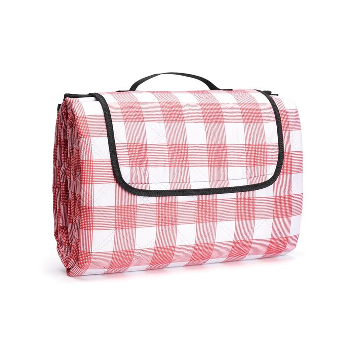 Плед для пікніка Oak & Tea 200x200 см, водонепроникний, ізолюючий, червоний. XXL килимок для пляжу, кемпінгу, відпочинку на природі з міцного Оксфорду