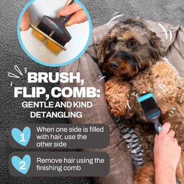 Щітка для собак золотистих пуделів та лабрадудів, щітка для довгошерстих пуделів - вичесання для собак - щітка для виривання шерсті, щітка для розплутування шерсті собак - щітка для вичісування шерсті собак (одинарний насадка)