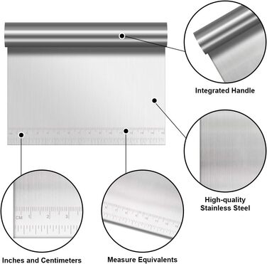Набір карт для тіста Vicloon (3 шт.) з нержавіючої сталі, картки для розкачування тіста, скребки для тіста, для тортів, піци, хліба, кухонні аксесуари, сріблясті