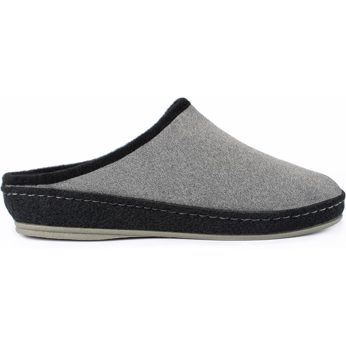 Чоловічі фетрові домашні тапочки Schawos 6030, теплі, з підкладкою з вовни, з устілкою, неслизька підошва (45 EU, Антрацит 10w)
