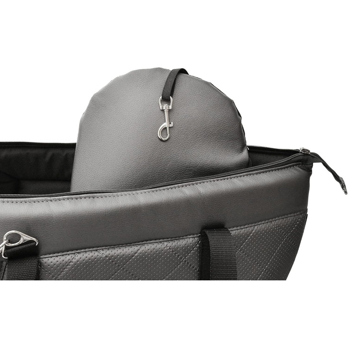 Сумка-переноска для собак та котів | Сумка-переноска на плече для тварин до 15 кг | Чорний колір, матеріал: штучна замша (вельвет), розмір L