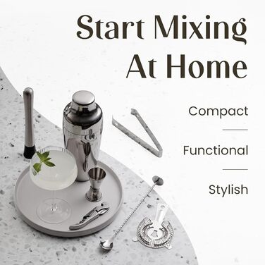 Набір для приготування коктейлів Mixology & Craft Cocktail Set 15-TLG. з нержавіючої сталі, барний аксесуар, сріблястий