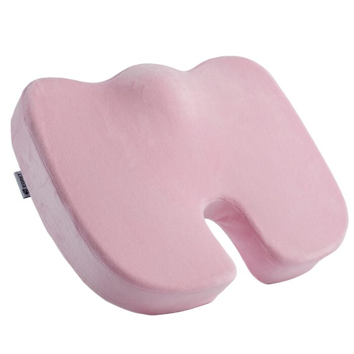 Подушка для спини та сидіння Egret з Memory Foam для офісного крісла та авто – рожева, з регульованими ременями, підтримка попереку, зняття болю та корекція постави