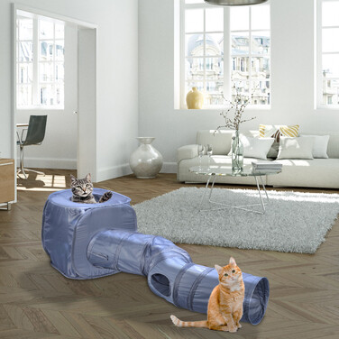 Складаний котячий тунель Relaxdays з котячою печерою