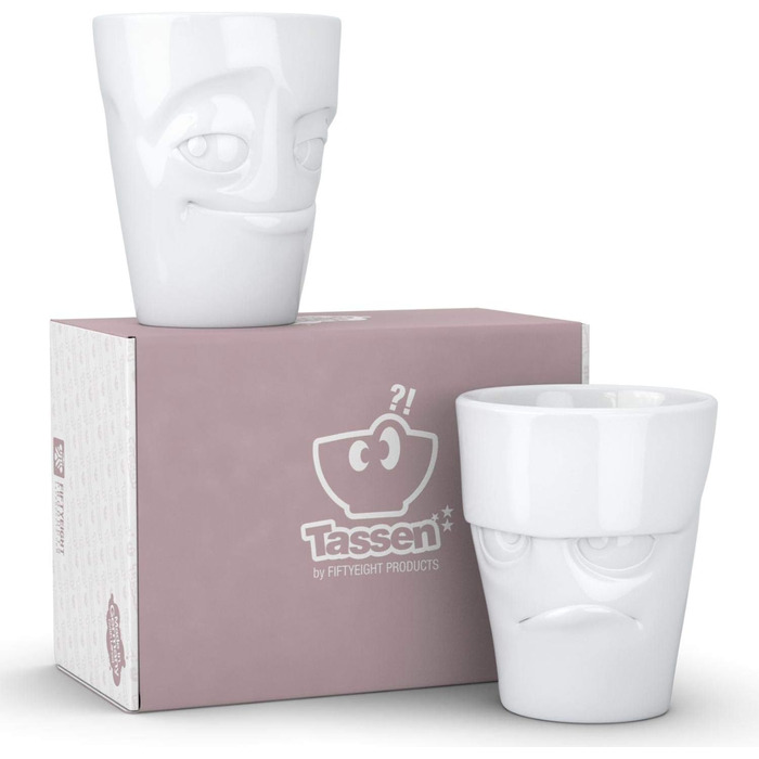 Fiftyeight TV Mug Set, 2-Piece Set, Mischievous/Grumpy, Porcelain, White, 350 ml, T012701