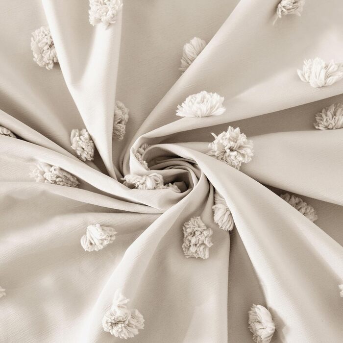 Штора для ванної кімнати в стилі бохо, довга, сільський дім, тканинна, натуральних кольорів, 183 x 213 см, з килимком, плісе, квіткові візерунки, текстурована, сучасна, мінімалістична, комплект з гачками для ванної кімнати, натуральний