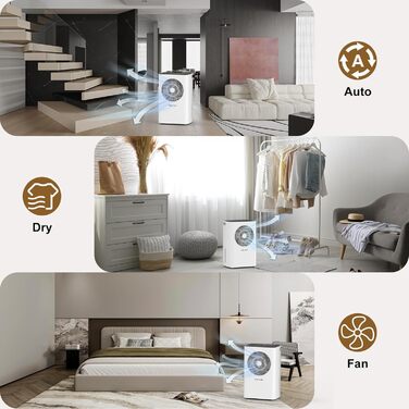COLAZE 12L/24h Dehumidifier - Electric Dehumidifier Suitable for Room Sizes 120m³ (30m²) - Dehumidifier with Automatic Defrost & Water Level Warning - Room Dehumidifier Under 36dB for Apartment, Basement