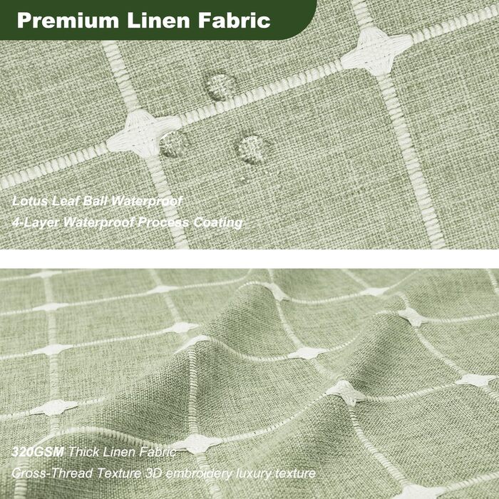 Штора для душу м'ятного кольору в стилі бохо - льон, 72x78 дюймів (183x193 см) з китицями