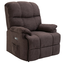 HOMCOM Electric Recliner TV Chair with Lift Assist, Reclining Function, USB Port, Padded TV Chair with Footrest, Side Pocket, Dark Grey | Aosom