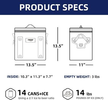 Thurso SURF Soft Cooler 24 Can — Термосумка для напоїв на 24 банки, 48 годин ізоляції, водонепроникна, для пляжу, кемпінгу, каякінгу, паделбордингу (сірий/чорний)