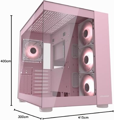 Корпус для ПК Cougar FV150 ARGB Midi-Tower, загартоване скло, рожевий