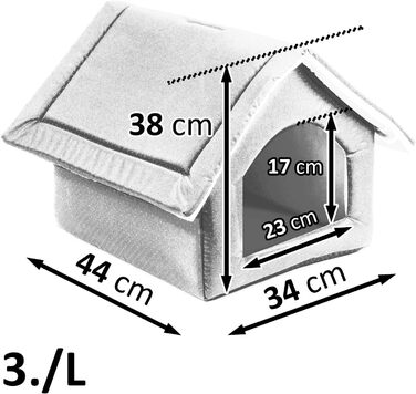 Зручна лежанка-будка для собак та котів, розмір L, зелений велюр | 34 x 44 x 38 см