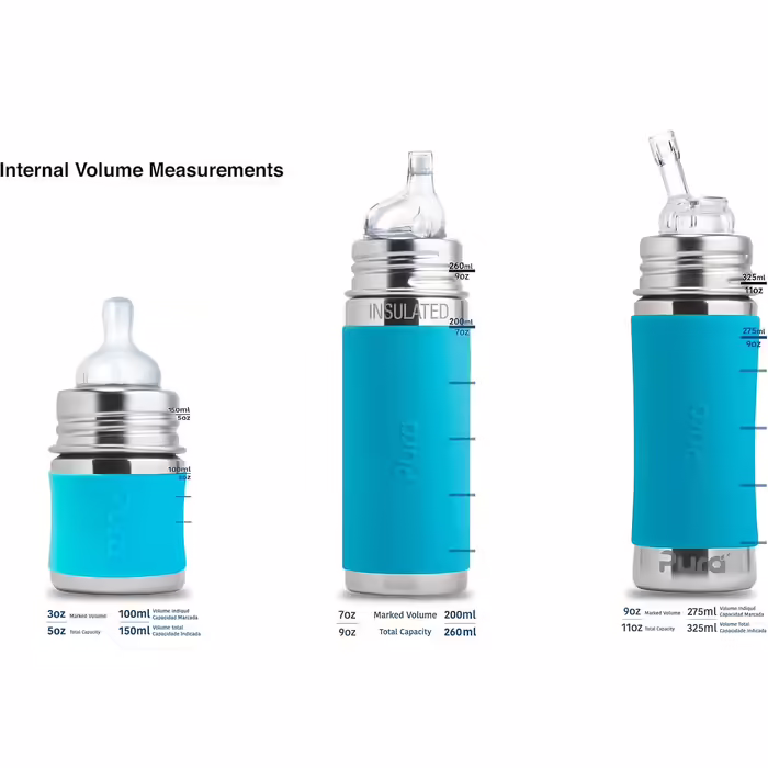 Pura Sport vacuum-insulated 650 ml stainless steel water bottle with silicone sports flip-top lid and sleeve (plastic-free, non-toxic certified, BPA-free) (Aqua)