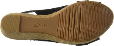 Босоніжки Clarks Annadel Eirwyn на танкетці, шкіра, чорні, широка колодка 44 EU