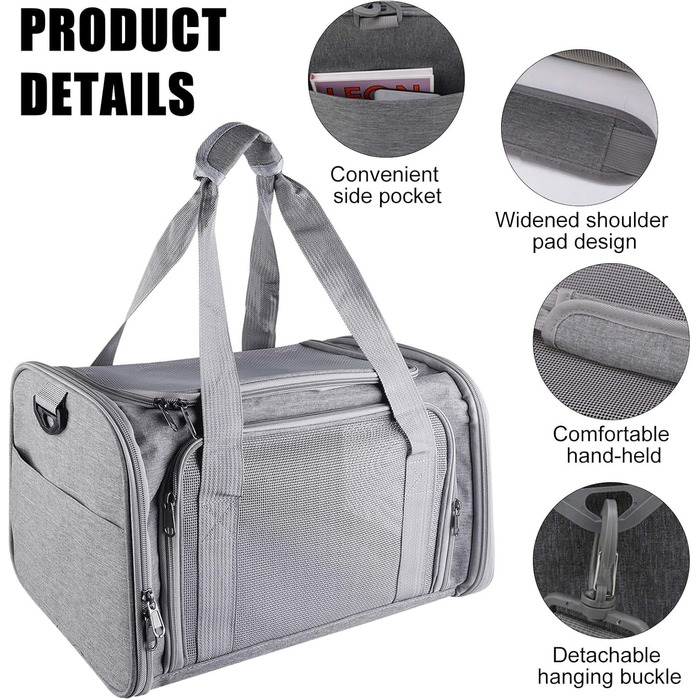 Транспортна сумка для кота/собаки Katzentransporttasche, 40x25x25 см, складана, з плечовим ремінцем