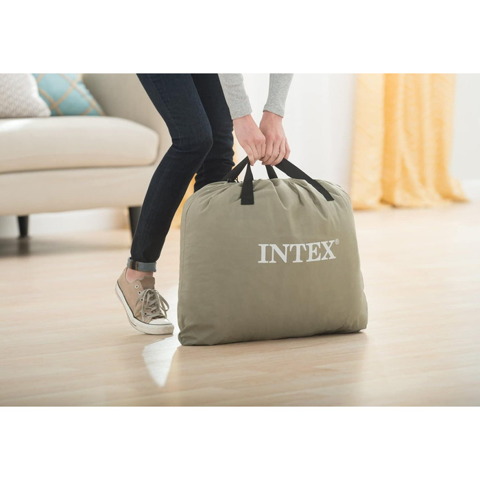 Надувний матрац Intex Queen Comfort-Plush Fiber-Tech RP 152x203x56 см (64418ND) - двоспальний, флокований